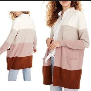 Madewell Ryder‎ Color Block Merino & Alpaca Wool Blend Open Cardigan - Size XS
